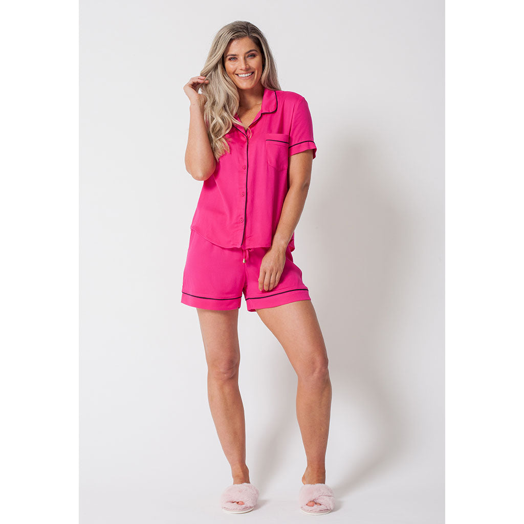 Classic Short Pajama Set | Cerise