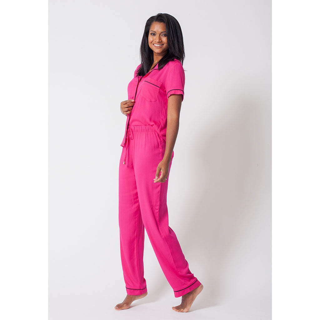 Classic Long Pajama Set | Cerise