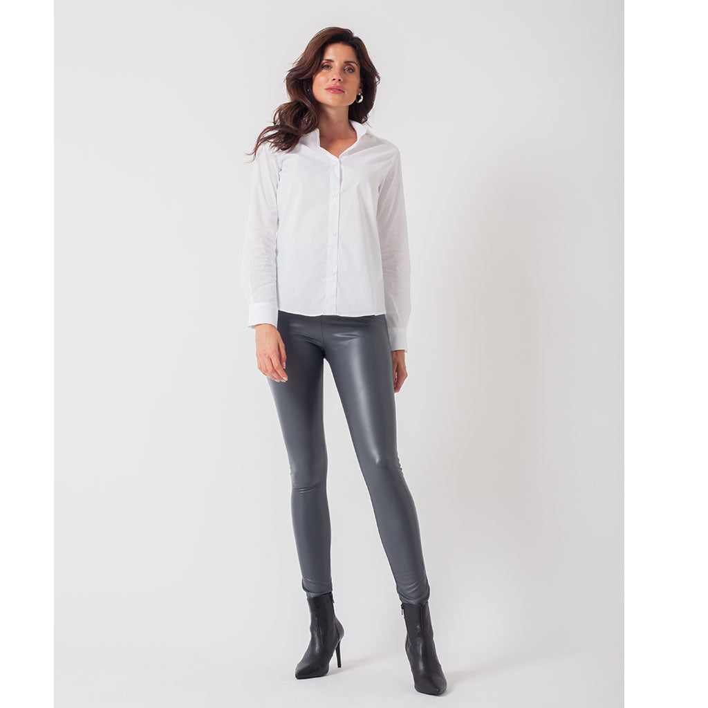 Faux Leather Leggings | Charcoal