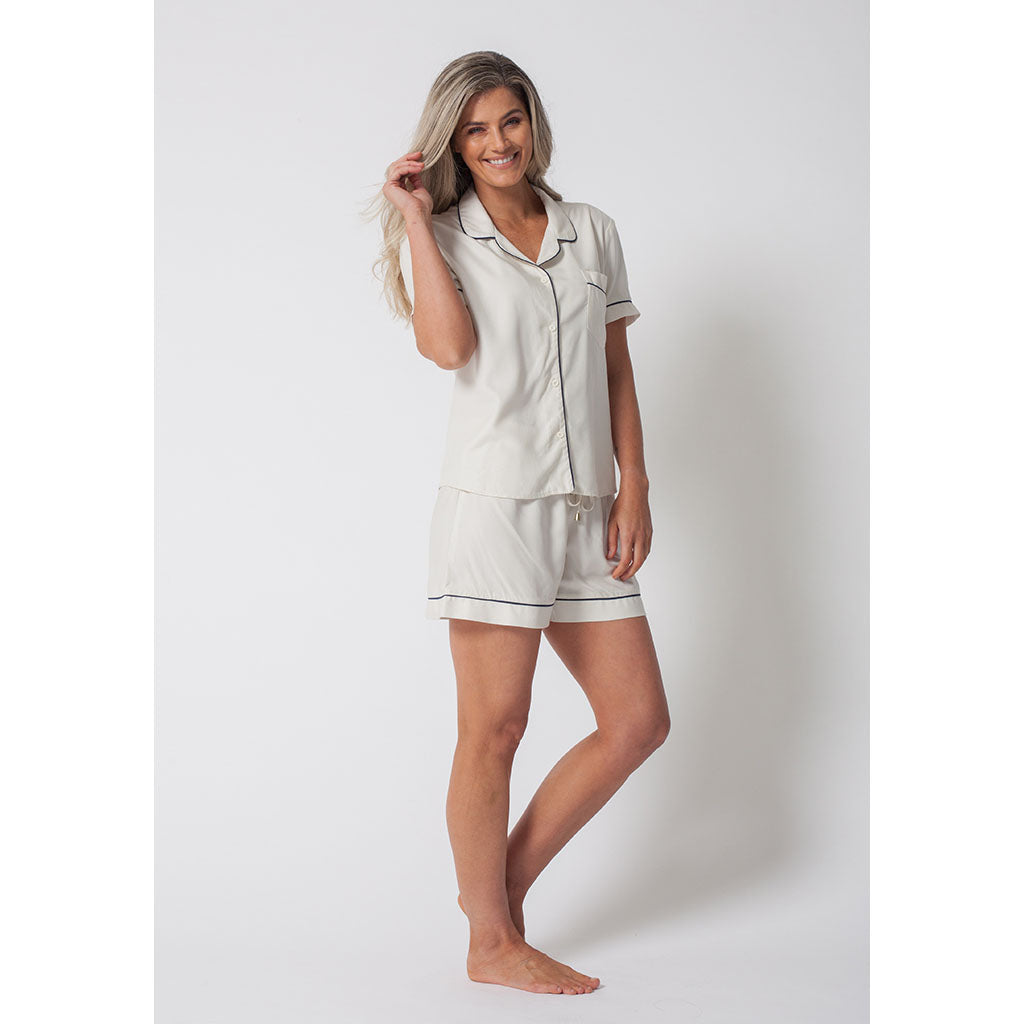 Tencel Classic Short Pajama Set | Ivory